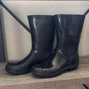 UGG Glossy Black Waterproof Boots